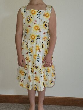 Girls' Minnie Nautical Sun Print Cotton Dress